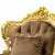 Μπερζέρα Μπαρόκ από φύλλο χρυσού και λάκα μπέζ με βελούδο ύφασμα καφέ σοκολά MK-6432-armchair MK-6432 