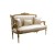 Καναπές διθέσιος σκαλιστός μασίφ καρυδιά με ανάγλυφο υφασμα off-white MK-8568-sofa MK-8568 