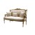 Καναπές διθέσιος σκαλιστός μασίφ καρυδιά με ανάγλυφο υφασμα off-white MK-8568-sofa MK-8568 