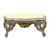 Σκαλιστό Μπαρόκ Τραπέζι Σαλονιού με Φύλλο Χρυσου & Φύλλο Ασημιού-MK-3522 