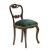 Νεοκλασική Καρέκλα Τραπεζαρίας απο μασίφ ξύλο καρυδιάς και σκούρο πράσινο χρώμα απο βελούδο-PPD-49 