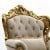 Μπερζέρα Μπαρόκ με Φύλλο Χρυσού & χρυσούς καπαράδες περιμετρικά της με ύφασμα μπέζ σκούρο Βελούδο ΜΚ-6452-armchair ΜΚ-6452 
