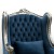 Μπερζέρα Λουις Κενζ με φύλλο ασημιού σε χρώμα τυρκουάζ MK-6453-armchair MK-6453 