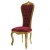 Καρέκλα Μπαρόκ με ψηλή πλάτυ, φύλλο χρυσού και κόκκινο σκούρο ύφασμα απο βελούδο ΜΚ-5159-chair ΜΚ-5159 