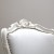 Καρέκλα τραπεζαρίας Λουί Κένζ με λάκα λευκή, ασημένιους καπαράδες και λευκό ύφασμα Ιρις 5 αδιάβροχο αλέκιαστο ΜΚ-5161-CHAIR ΜΚ-5161 