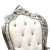 Πολυθρόνα Μπαρόκ με Λευκό Αδιάβροχο ύφασμα IRIS 5 με στράς και φύλλο ασημιού ΜΚ-6470-armchair ΜΚ-6470 