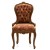 Κλασική καρέκλα τραπεζαρίας με σατέν κεραμιδί ύφασμα και ανάγλυφα χρυσά σχέδια υψηλής ποιότητας με ξύλο μασίφ καρυδιά ΜΚ-5163-chair ΜΚ-5163 