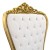 Θρόνος Μπαρόκ απο μασίφ ξύλο καρυδιάς με Φύλλο Χρυσού με πατίνα και λευκό ύφασμα βελούδο ΜΚ-6491-throne ΜΚ-6491 