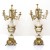 Σέτ Επιτραπέζιο Μπαροκ Ρολόι με δύο κυροπήγια απο χρυσό Μπρούτζο και λευκό μάρμαρο ΜΚ-13264-CLOCK & CANDLE HOLDER ΜΚ-13264 
