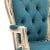 Πολυθρόνα Μπαρόκ με ύφασμα πετρόλ με λάκα ,πατίνα λευκή ΜΚ-6502-armchair ΜΚ-6502 