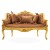 Καναπές Διθέσιος Λουί Κένζ Χειροποίητος σε φυσικό μασίφ ξύλο καρυδιάς με φύλλο χρυσού και καφέ ύφασμα βελούδο-αδιάβροχο ΜΚ-8617-sofa ΜΚ-8617 