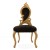 Ψηλή καρέκλα Ροκοκό με μαύρο Βελούδο, Φύλλο Χρυσού και χρυσούς καπαράδες MK-5174-chair MK-5174 