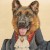 Μαξιλάρι διακοσμητικό Σκύλου με ενδυμασία Ευγενή κατά την Γαλλική Επανάσταση , τετράγωνο απο στόφα Ισπανίας 45χ45 ΜΚ-025-PILLOW ΜΚ-025 