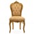 Καρέκλα Μπαρόκ Τραπεζαρίας με φύλλο χρυσού και πατίνα , ενώ το ύφασμα είναι αδιάβροχο-αλέκιαστο υψηλής ποιότητας σε κρέμ χρώμα ΜΚ-5177-CHAIR ΜΚ-5177 