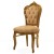 Καρέκλα Μπαρόκ Τραπεζαρίας με φύλλο χρυσού και πατίνα , ενώ το ύφασμα είναι αδιάβροχο-αλέκιαστο υψηλής ποιότητας σε κρέμ χρώμα ΜΚ-5177-CHAIR ΜΚ-5177 