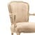 Μικρή Πολυθρόνα Λουί Κένζ με αλέκιαστο αδιάβροχο ύφασμα υψηλής ποιότητας σε μπέζ χρώμα και ξύλο μασίφ με λάκα πατίνα σε baby wash-off white χρώμα ΜΚ-6545-armchair ΜΚ-6545 
