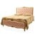 Κλασικό Κρεβάτι καπιτονέ Λουί Κένζ με βελούδο baby pink και φύλλο χρυσου ΜΚ-11104-BED ΜΚ-11104 