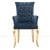 Κλασική Καρέκλοπολυθρόνα Λουί Κένζ καπιτονέ με κρυστάλλινα στράς και ύφασμα βελούδο αλέκιαστο κ' αδιάβροχο υψηλής ποιότητας σε πετρόλ χρώμα ΜΚ-6556-armchair ΜΚ-6556 
