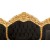Καναπές Τριθέσιος Λουί Κένζ με φυσικό μασίφ ξύλο καρυδιάς, φύλλο χρυσού και μαύρο ύφασμα βελούδο-αδιάβροχο ΜΚ-8639-SOFA ΜΚ-8639 