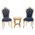 Σέτ σαλονιού με δύο καρέκλες Μπαρόκ απο αλέκιαστο αδιάβροχο ύφασμα σε blue electric χρώμα ΜΚ- 9123-baroque set ΜΚ- 9123 