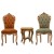 Σέτ σαλονιού με δύο καρέκλες Μπαρόκ απο αλέκιαστο αδιάβροχο ύφασμα σε πορτοκαλί και μέντα χρώμα ΜΚ- 9124-baroque set ΜΚ- 9124 