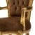 Πολυθρόνα Μπαρόκ απο μασίφ καρυδιά με φύλλο χρυσού και ύφασμα αλέκιαστο-αδιάβροχο σε καφέ σκούρο χρώμα ΜΚ-6577-armchair MK-6577 