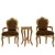 Σέτ σαλονιού με δύο Μπαρόκ καρέκλο-πολυθρόνες και ψηλό τραπέζι Λουί κένζ με μάρμαρο και φύλλο χρυσού ΜΚ-9134-Βaroque set ΜΚ-9134 