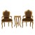 Σέτ σαλονιού με δύο Μπαρόκ καρέκλο-πολυθρόνες και ψηλό τραπέζι Λουί κένζ με μάρμαρο και φύλλο χρυσού ΜΚ-9134-Βaroque set ΜΚ-9134 