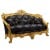 Καναπές τριθέσιος Μπαρόκ με φύλλο χρυσού και ανάγλυφο ύφασμα υψηλής ποιότητας σε μπλέ σκούρο χρώμα ΜΚ-8650-sofa ΜΚ-8650 