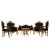 Σέτ σαλονιού Λουί Κένζ με φύλλο χρυσού και μαύρο ύφασμα αδιάβροχο αλέκιαστο υψηλής ποιότητας ΜΚ-9127-living room set ΜΚ-9127 