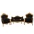 Σέτ σαλονιού Λουί Κένζ με φύλλο χρυσού και μαύρο ύφασμα αδιάβροχο αλέκιαστο υψηλής ποιότητας ΜΚ-9129-living room set ΜΚ-9129-1 