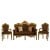 Σέτ σαλονιού Λουί Κένζ με φύλλο χρυσού και καφέ ύφασμα αδιάβροχο αλέκιαστο υψηλής ποιότητας ΜΚ-9135-living room set ΜΚ-9135 