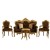Σέτ σαλονιού Λουί Κένζ με φύλλο χρυσού και καφέ ύφασμα αδιάβροχο αλέκιαστο υψηλής ποιότητας ΜΚ-9136-living room set MK-9136 