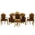 Σέτ σαλονιού Λουί Κένζ με φύλλο χρυσού και καφέ ύφασμα αδιάβροχο αλέκιαστο υψηλής ποιότητας ΜΚ-9136-living room set MK-9136 