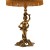 Συλλεκτικό επιτραπέζιο φωτιστικό με μπρούτζινο αγαλματίδιο και μεταξωτό καπέλο λαχανί με πορτοκαλί ΜΚ-13291-table lamp ΜΚ-13291 