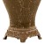 Ψηφιδωτό φωτιστικό επιτραπέζιο με πορσελάνη και μπρούτζο σε γκρί χρώμα και μπέζ καπέλο απο ψάθα ΜΚ-13290-TABLE LAMP ΜΚ-13290 