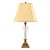 Επιτραπέζιο Φωτιστικό με μπρούτζο και κρυστάλλινη βάση με ψάθα στο καπέλο σε μπέζ χρώμα ΜΚ-13283-TABLE LAMP ΜΚ-13283 