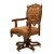 Πολυθρόνα γραφείου με γνήσιο δέρμα και ροδάκια σε καφέ χρώμα απο μασίφ καρυδιά με λούστρο ΜΚ-12129-armchair ΜΚ-12129 