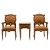 Σέτ Κλασικό με δύο πολυθρόνες γραφείου και ένα βοηθητικό τραπεζάκι με μάρμαρο σε καφέ χρώμα ΜΚ-12128-armchairs & table ΜΚ-12128 