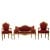 Σέτ Σαλονιού Μπαρόκ μπορντό με φύλλο χρυσού με καναπέ διθέσιο και δύο καρεκλοπολυθρόνες ΜΚ-9135-Baroque Set ΜΚ-9135 