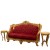Εκπληκτικό Μπαρόκ Σέτ τριθέσιος καναπές με δύο τραπέζια Λουί κένζ σε μπορντό χρώμα και φύλλο χρυσού ΜΚ-9136-Baroque Set ΜΚ-9136 