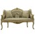 Διθέσιος καναπές Λουί Κένζ με φύλλο χρυσού και πράσινη πατίνα με ανάγλυφο ύφασμα σε πράσινο χρώμα ΜΚ-8679-sofa ΜΚ-8679 
