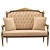 Καναπές διθέσιος Λουί Σέζ με λούστρο και φύλλο χρυσού με αλέκιαστο αδιάβροχο ύφασμα βελούδο σε μπέζ χρώμα ΜΚ-8692-sofa ΜΚ-8692 