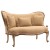 Διθέσιος καναπές Λουί Κένζ με φύλλο ασημιού και μπέζ αλέκιαστο-αδιάβροχο ύφασμα ΜΚ-8693-sofa ΜΚ-8693 