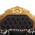 Καναπές τριθέσιος Μπαρόκ με φύλλο χρυσού και μαύρο βελούδο αλέκιαστο- αδιάβροχο ύφασμα ΜΚ-8677-SOFA ΜΚ-8677 