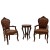 Σέτ Λουί Κένζ με δερμάτινες πολυθρόνες καφέ και τραπέζι με λούστρο ΜΚ-9148-Baroque Set ΜΚ-9148 