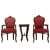 Σέτ με 2 πολυθρόνες Λουί Κένζ σε μπορντό χρώμα αλέκιαστο-αδιάβροχο και τραπέζι με λούστρο ΜΚ-9150-Baroque Set ΜΚ-9150 