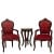 Σέτ με 2 πολυθρόνες Λουί Κένζ σε μπορντό χρώμα αλέκιαστο-αδιάβροχο και τραπέζι με λούστρο ΜΚ-9150-Baroque Set ΜΚ-9150 