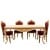 Μπαρόκ Τράπεζαρία Σέτ με 4 καρέκλες μπορντό και φύλλο χρυσού ΜΚ-100165-Dinning room table ΜΚ-100165 