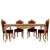 Μπαρόκ Τράπεζαρία Σέτ με 4 καρέκλες μπορντό και φύλλο χρυσού ΜΚ-100165-Dinning room table ΜΚ-100165 